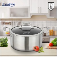 Oala cu capac sticla Cooking Titanium, 3 straturi, inox, inductie, 28 x 13 cm, 7 L