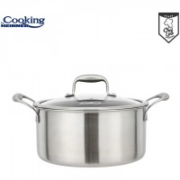 Oala cu capac sticla Cooking Titanium, 3 straturi, inox, inductie, 24 x 12 cm, 5 L