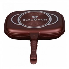 Tigaie grill dubla Blaumann,  32x24x7.5cm , 3.7 l, marmura ceramica, 3 straturi, aluminiu turnat