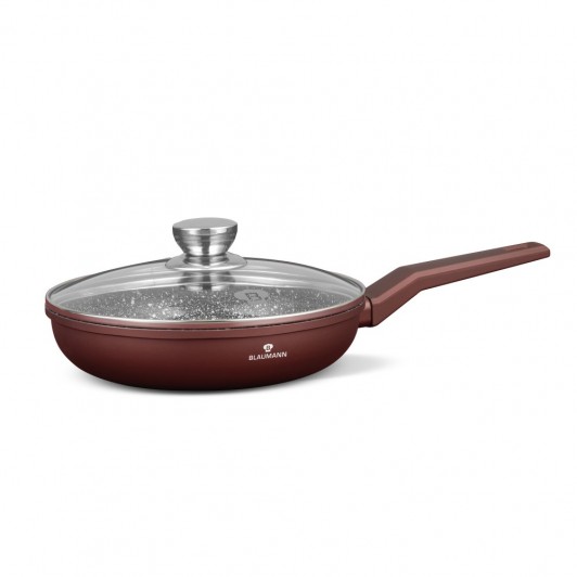 Tigaie cu capac, aluminiu turnat, 24x5.6 cm, 2.2 l, 3 straturi, marmura ceramica, baza inductie