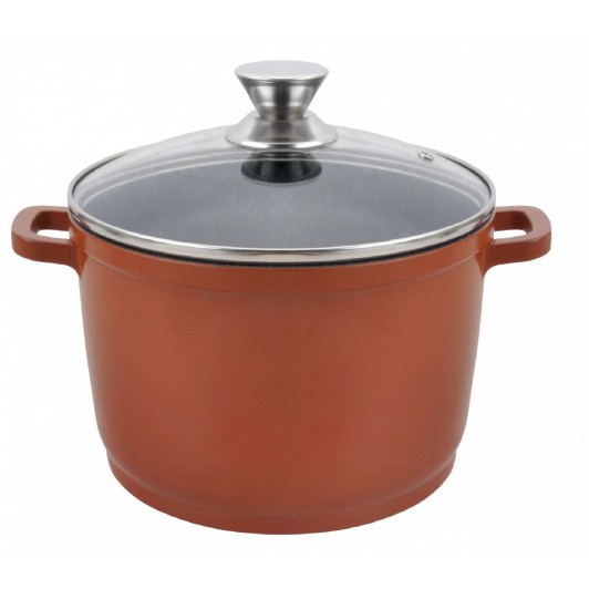 Oala inalta aluminiu turnat cu capac, acoperire ceramica multistrat, 24x19 cm, 7l, inductie