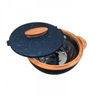 Caserola termica cu capac, capacitate 1 L, pereti dublati inox, Multicolor