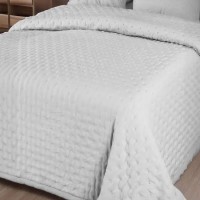Cuvertura decorativa cu doua fete, dimensiune 220x240 cm, textura moale, Gri