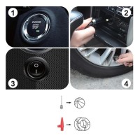 Compresor auto alimentare 12 V, 100 W, lumina LED, 3 supape