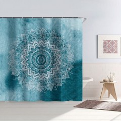 Perdea de dus din PEVA, dimensiune 180x180 cm, model Mandala