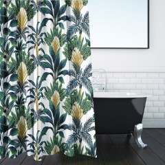 Perdea dus PEVA, dimensiune 180x180 cm, frunze tropicale