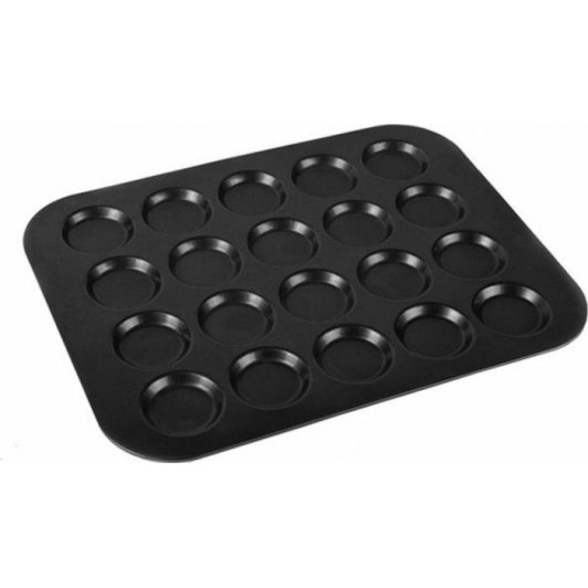 Tava Macarons-Fursecuri 20 forme 35.5x27.5x0.9cm, Negru