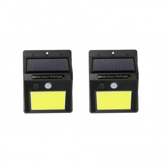 Set 2 x Lampa solara cu senzor de miscare si acumulator, 48 LED