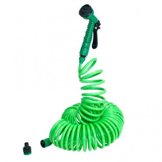 Furtun spiralat pentru gradina, 4 functii, 15 metri Furtun spiralat pentru gradina, 4 functii, 15 metri