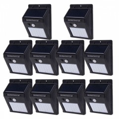Set 10 Lampi Solare, portabile, cu senzor, 30 LED