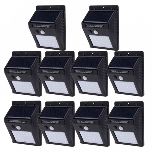 Set 10 Lampi Solare, portabile, cu senzor, 30 LED
