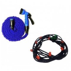 Furtun de gradina extensibil pana la 60m + Kit racire cu vapori 10m