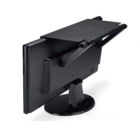 Raft reglabil pentru monitor, televizor, laptop, negru mat, plastic, 33 x 16