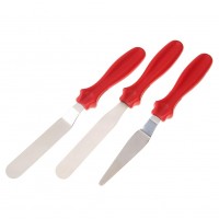 Set 3 forme diferite pentru torturi/prajituri + Set 3 spatule decorare, ROSU