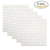 Set 10 buc x Placa de tapet adeziv caramizi albe 3D, dimensiuni: 77 cm x 70 cm