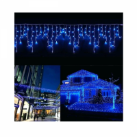 Instalatie Craciun 12 metri, franjuri cu 300 LED-URI, 3 culori: alb rece, multicolor sau albastru