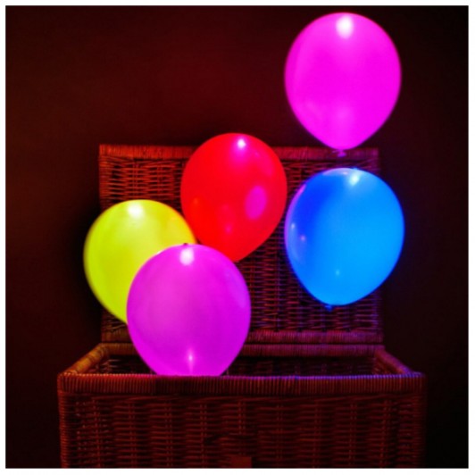 Set 10 baloane luminoase cu led, multicolor, 30 cm