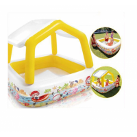 Piscina gonflabila pentru copii, cu acoperis detasabil, 157x157x122 cm, multicolor