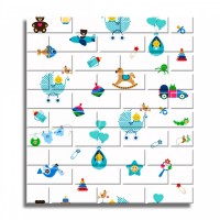 Set 10 placi Tapet autoadeziv 3D (design caramida) 70*77cm 3D Model COPII