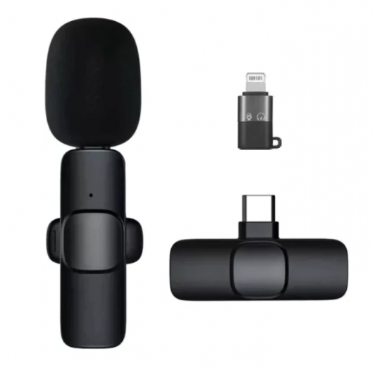 Microfon wireless K8 tip lavaliera, conectare la toate tipurile de telefon