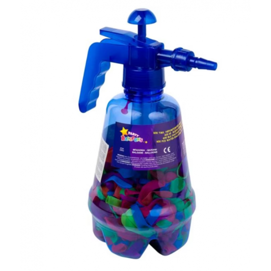 Baloane apa pentru copii cu sticla si pompa - 500 buc