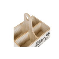 Cutie organizatoare din lemn pentru bucatarie cu 4 compartimente 20x15x20 cm