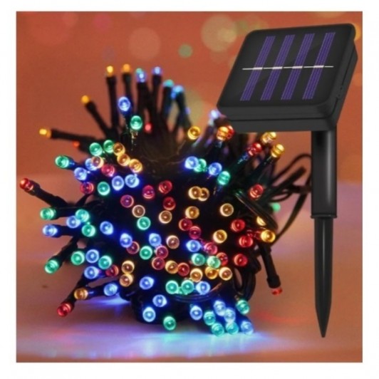 Set 2 x instalatie solara 100 led, exterior, multicolor, total 20 metri Set 2 x instalatie solara 100 led, exterior, multicolor, total 20 metri