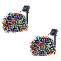 Set 2 x instalatie solara 100 led, exterior, multicolor, total 20 metri Set 2 x instalatie solara 100 led, exterior, multicolor, total 20 metri