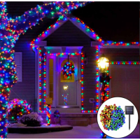 Set 2 x instalatie solara 100 led, exterior, multicolor, total 20 metri Set 2 x instalatie solara 100 led, exterior, multicolor, total 20 metri
