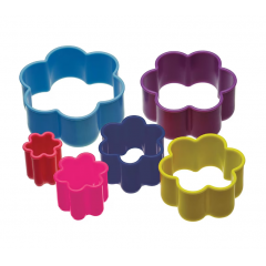 Set 6 forme din plastic pentru biscuiti/fursecuri, forma floare