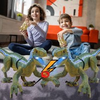 Jucarie 3D dinozaur cu lumini, sunete realistice si telecomanda