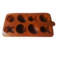 Forma pentru ciocolata din silicon, model iepurasi si oua