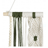 Decoratiune suspendabila Raft din Lemn cu Model Macrame 25x13x42cm