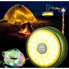 Ghirlanda luminoasa colorata camping, lanterna, baterie externa, LED, reincarcare USB, 8 moduri 10 m