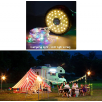 Ghirlanda luminoasa colorata camping, lanterna, baterie externa, LED, reincarcare USB, 8 moduri 10 m