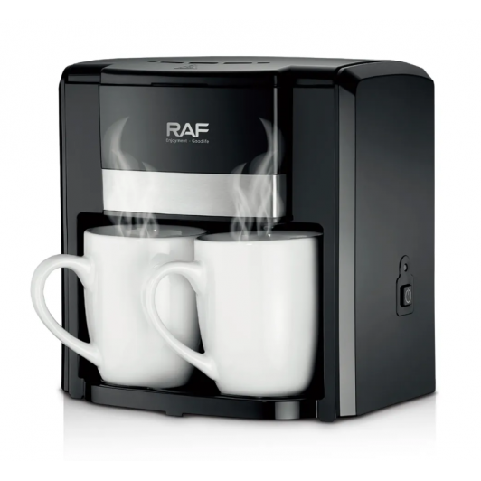 Aparat de Cafea RAF 1000W cu 2 Cani ceramice si Lingura de masurare Incluse, 420ml