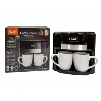 Aparat de Cafea RAF 1000W cu 2 Cani ceramice si Lingura de masurare Incluse, 420ml