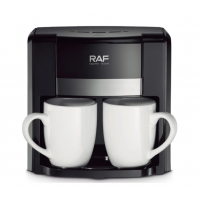 Aparat de Cafea RAF 1000W cu 2 Cani ceramice si Lingura de masurare Incluse, 420ml