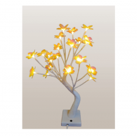 Copacel Decorativ cu Flori si 24 LED, USB si Baterii, 50 cm, ALB CALD sau MULTICOLOR