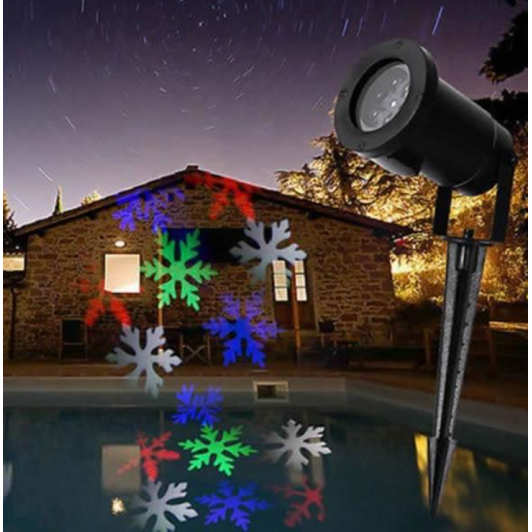 Proiector metalic lumini laser cu fulgi de zapada colorati Proiector metalic lumini laser cu fulgi de zapada colorati