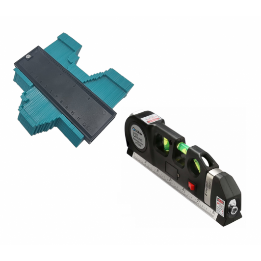 Sablon copiat contur + Nivela multifunctionala - laser, boloboc si ruleta Sablon copiat contur + Nivela multifunctionala - laser, boloboc si ruleta
