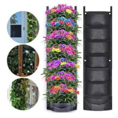 Jardiniera verticala, neagra, cu 6 buzunare, 100 x 30 cm