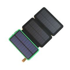 Acumulator extern 20000 mAh cu 3 panouri solare pliabile, impermeabil, portabil
