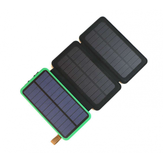 Acumulator extern 20000 mAh cu 3 panouri solare pliabile, impermeabil, portabil