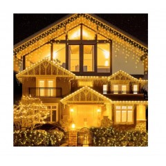 Instalatie 25 metri x 1 metru, franjuri 640 led - doar MULTICOLOR