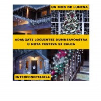 Instalatie 25 metri franjuri 640 led , diverse culori