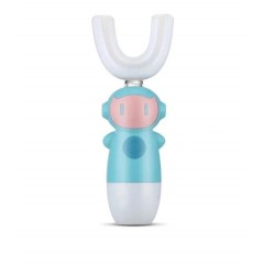 Periuta de dinti electrica pentru copii, 2-7 ani, in forma de U, din silicon, rezistenta la apa