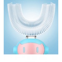 Periuta de dinti electrica pentru copii, 2-7 ani, in forma de U, din silicon, rezistenta la apa