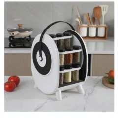 Suport rotativ portabil pentru condimente cu 18 borcane