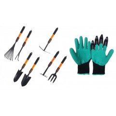 Set 7 Unelte pentru Gradina + Manusi cu gheare pentru gradinarit Set 7 Unelte pentru Gradina + Manusi cu gheare pentru gradinarit
